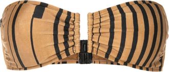 Lenny Niemeyer Rita striped bandeau bikini top - Brown