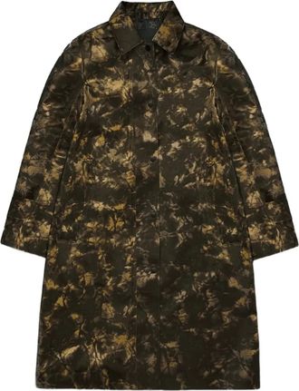 Rains Jas met enkele rij knopen - Bruin