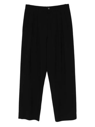 The Row Corley pleated trousers - men - Virgin Wool/Cotton/Cattle Horn - 34 - Black