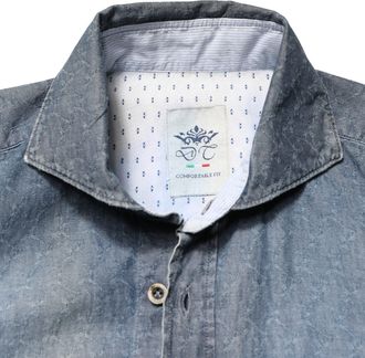 Domenico Tagliente DarkBlue Long Sleeve Collared Denim Mens Shirt (Pre-Owned)