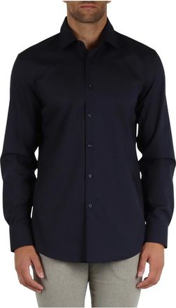 HUGO BOSS Stretch katoenen slim fit overhemd - Heren - Casual Overhemden - Blauw - XL - Katoen - Overhemden