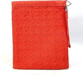 Bottega Veneta Orange Intrecciato Clutch Bag Pouch (Pre-Owned)