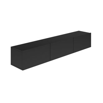 Petits Meubles Mueble tv de pared 3 puertas 160 cm paneles de aglomerado negro