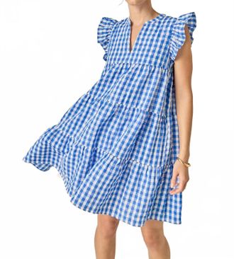 English Factory Printed Babydoll Dress In Blue