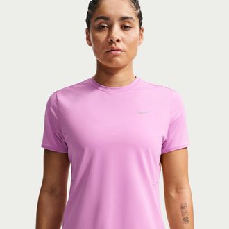 Nike Womens Swift Dri-FIT Short-Sleeve Running Top in Purple | HM9698-503