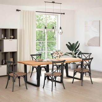 Berkfield Home Dining Table Legs V-Shape 3 pcs Black 100x(72-73.3) cm Steel