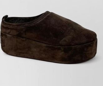 Balenciaga leather platform mules