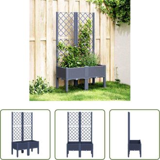 vidaXL vidaXL Fioriera per piante rampicanti - Fioriera Giardino con Traliccio Grigio Blu 80x40x142 cm PP