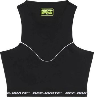 Off-white Logoband Crop Top - Dames - Tops zonder mouwen - Zwart - S - Tops