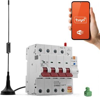OEM Disyuntor Wifi Trif&aacute;sico 4p Tuya 63a 6kv Antena De Medici&oacute;n De Energ&iacute;a