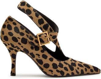 Khaite Sloane 85 Leopard-print Calf-hair Pumps