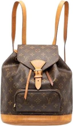 Louis Vuitton Pre-owned Montsouris MM - Dames - Pre-owned - Bruin - Maat: ONE Size Leer