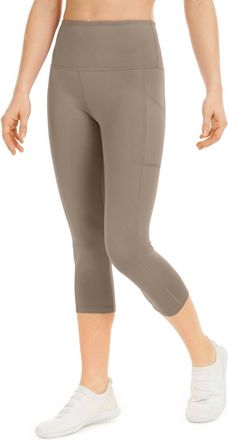 Ideology High-Rise Side-Pocket Cropped Leggings In Coconut Palm