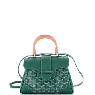 Goyard Saigon Top Handle Bag Coated Canvas with Leather Mini