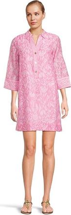Lilly Pulitzer Daphnie Tunic Dress Womens Dress Rousseau Pink Tulip To Tango Engineered Woven Dress : 00, Linen/Lyocell/Nylon