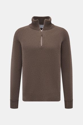 FTC Men - Cashmere half-zip jumper grey-brown