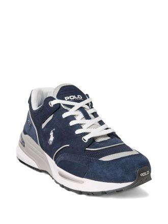 Polo Ralph Lauren suede-panelled mesh sneakers - men - Fabric/Polyester/Calf Suede/Rubber/Polyurethane - 11 - Blue