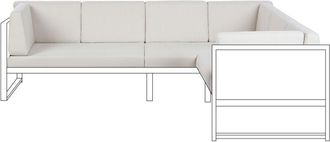 Beliani Beliani - Conjunto De Fundas De Coj&iacute;n Para Exterior Cojines De Asiento Y Respaldo Blanco Crema Castella