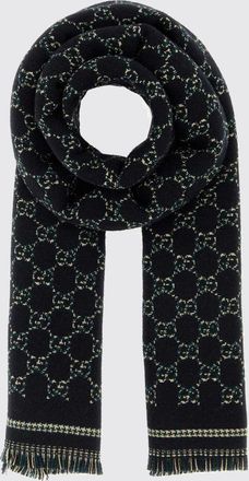 Gucci Sciarpa in lana con motivo GG all-over e bordi con frange