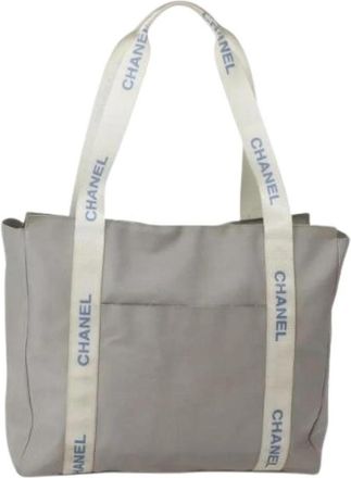 Chanel Pre-owned Vintage Nylon Tote Bag - Dames - Vintage Shopper - Grijs - ONE Size - Nylon - Vintage