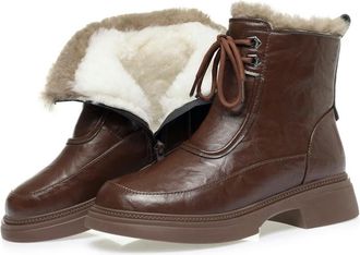 Generic QXDZSW Womens Ankle Boots Non-Slip Warm Female Winter Shoes Large Size Platform Snow Boots for Women