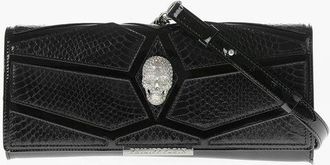 Philipp Plein Pochette in Pelle Lucida con Dettagli in Pelle di Serpente taglia Unic