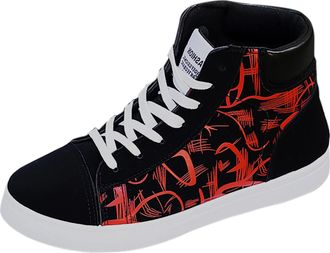 Generic Canvas High Tops Mens, Hightop Trainers Men MenS Extra Wide Fit Slip On Shoes Casual Loafers Gym Trainers Leisure Fashion Basketball Shoe Skate Shoes 