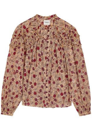 Isabel Marant Isabel Marant &eacute;toile Christa Ruffled Floral-print Cotton Shirt - Multicoloured - 42 (UK14 / L)