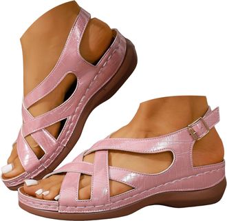 Generic Womens Comfortable Flat Slide Slippers Strap Sandals with Adjustable Button Ankle Strap Soft Brown Sole Non Slip Rubber Outsole Sandals for Casual Sum