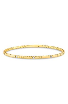 Crislu Pure Flex Cubic Zirconia Station Bracelet in 18Kt Yellow Gold /Clear Stone at Nordstrom, Size 7