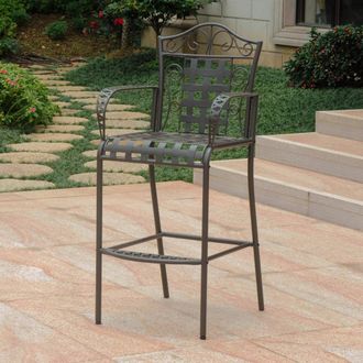 International Caravan Inc Set of 2 Mandalay Iron Bar Height Chair