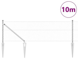 Berkfield Home Hexagon Fence 0.6x10 m Galvanised Steel in Silver