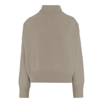 SA SU PHI Cashmere Knitwear, female, Beige, Size: 2XL Cashmere Turtle Neck Sweater