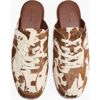 H&M Trainer-style Leather Mules in Brown/cowhide Print at Nordstrom, Size 10