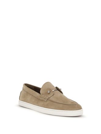 Christian Louboutin Mens Loafers Chambeliboat Suede Lionne-Lin Lionne Calf Leather Lionne/lin