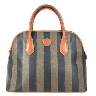 Fendi Pre-owned Handbags, female, Brown, Size: ONE SIZE Pre-owned Pequin Tote Bag