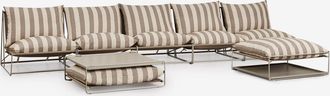 Sklum Sklum - Set Di Divani Modulari Amaro Da 5 Pezzi Con Tavolino Laterale E Pouf Trasformabile