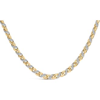 House of Brilliance 10K Yellow Gold 1 cttw Diamond Riviera Statement Pendant Necklace at Nordstrom