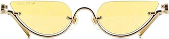 Gucci Cat-Eye Semi Rim Sunglasses - Gold