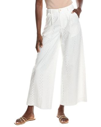 Gracia Eyelet Embroidered Wide-Leg Pant