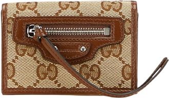 Gucci Brown Canvas Leather Wallet (Bi-Fold) (Pre-Owned)