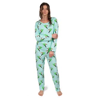 Leveret Womens Two Piece Cotton Loose Fit Pajamas Toucan Bird