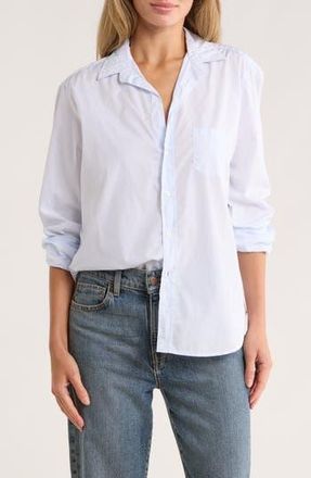 Frank & Eileen Eileen Relaxed Fit Cotton Button-Up Shirt in Micro Blue Grid at Nordstrom Rack, Size Xx-Small