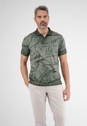Lerros Poloshirt LERROS LERROS Poloshirt *Floral Lines*, Herren, Gr. S, gr&uuml;n (chilled olive), 100% Baumwolle, Shirts Poloshirt