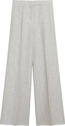 Max Mara Dames, Broeken, Grijs, Maat: XS Linnen
