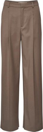 Gestuz Wijde Walnoot Broek Model Paula GZ - Dames - Wijde Broeken - Bruin - L - Broeken