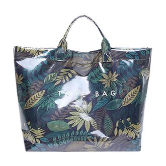 Generic HiTotes PVC Tote Bag for Women Top Handle Bag Large Kraft Paper Tote Bag Leopard Tote Bag Letter Print Tote Handbag PVC Shoulder Bag Carry All Bag