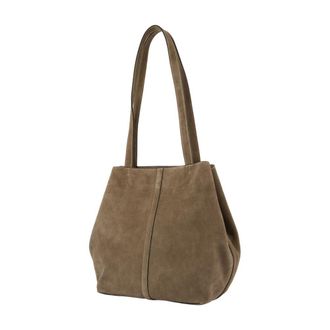Vanessa Bruno Suede Tote Shoulder Bag - Beige