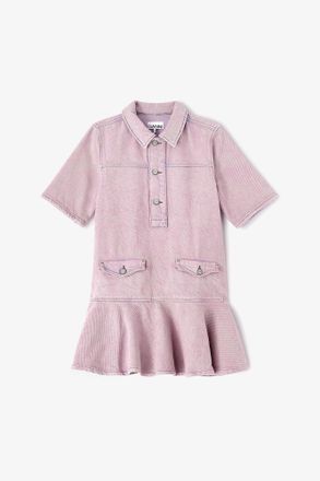 Ganni Cameo Pink Washed Denim Dress - Size 10/12 Organic Cotton