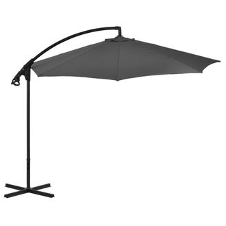 Berkfield Home Cantilever Umbrella with Steel Pole 300 cm Anthracite in Charcoal